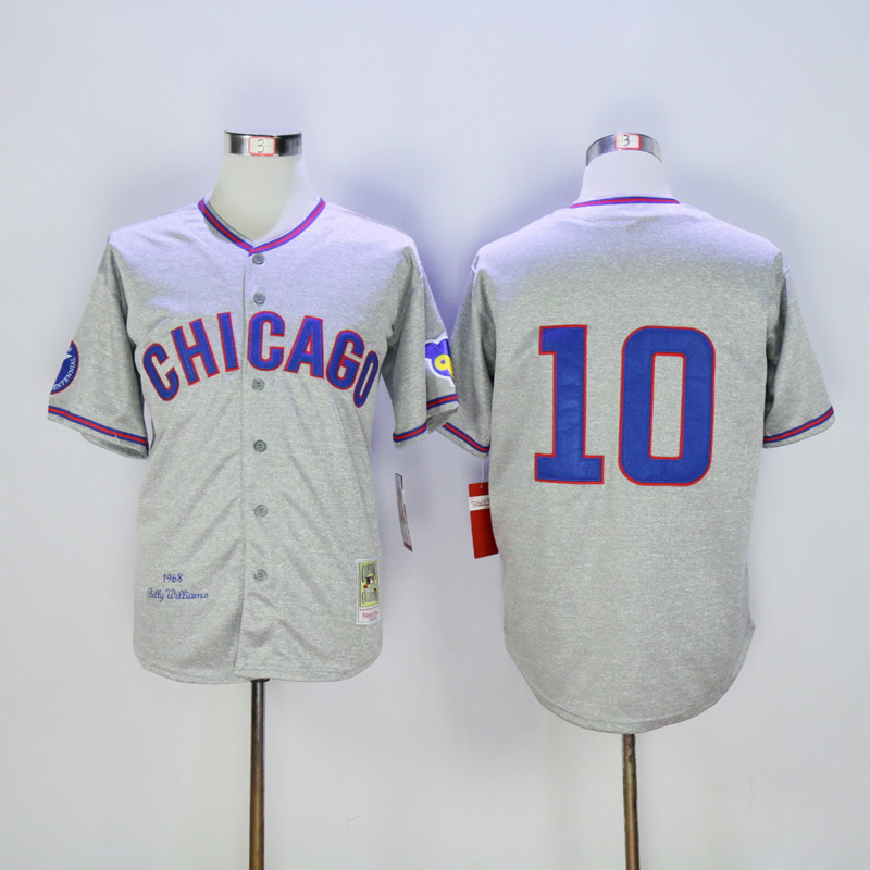 Men Chicago Cubs #10 Santo Grey Throwback 1968 MLB Jerseys->chicago cubs->MLB Jersey